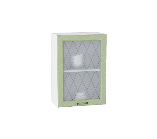 Шкаф верхний с 1-ой остекленной дверцей Ницца, цвет: Дуб оливковый