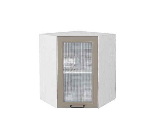 Шкаф верхний угловой остекленный Ницца, цвет: Omnia