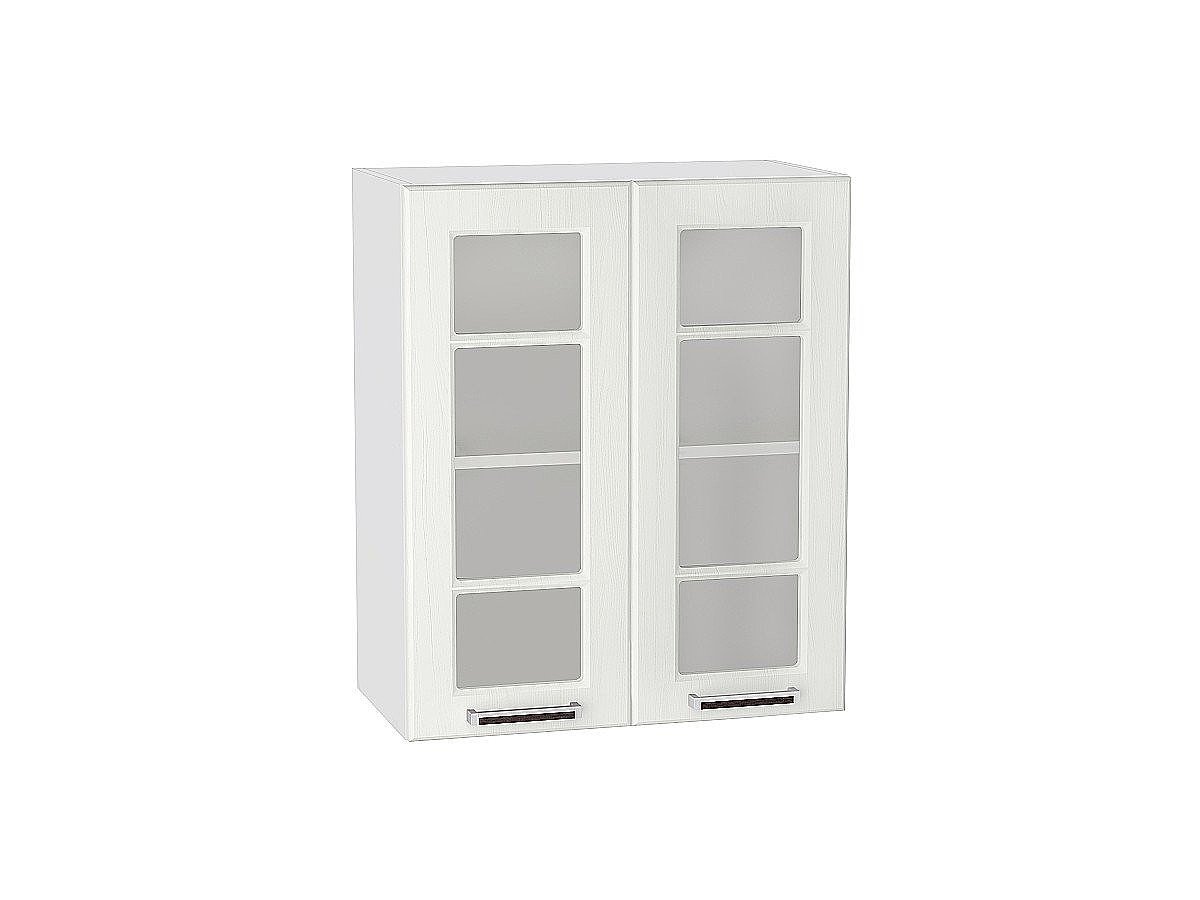 Шкаф верхний с 2-мя остекленными дверцами Прага, цвет: Белое дерево Шкаф верхний с 2-мя остекленными дверцами Прага, цвет: Белое дерево