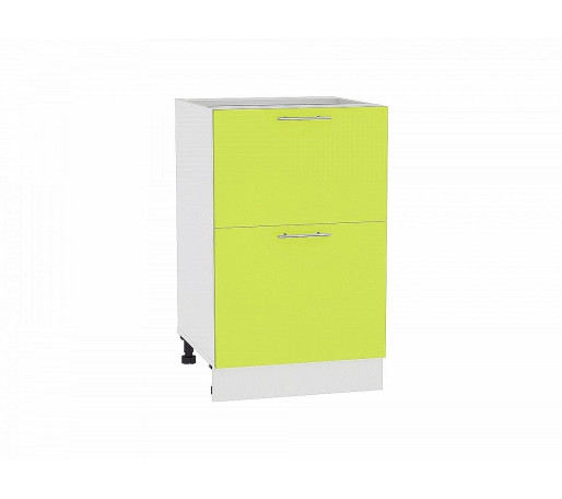 Шкаф нижний с 2-мя ящиками Валерия-М, цвет: Лайм глянец