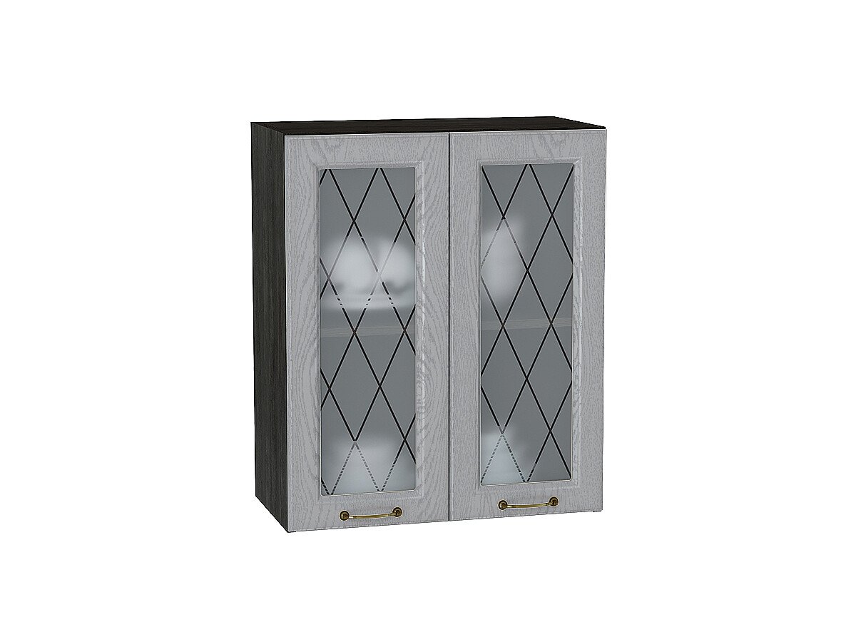 Шкаф верхний с 2-мя остекленными дверцами Ницца, цвет: Дуб серый Шкаф верхний с 2-мя остекленными дверцами Ницца, цвет: Дуб серый