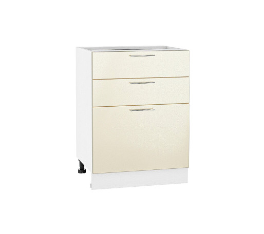 Шкаф нижний с 3-мя ящиками Валерия-М, цвет: Бежевый металлик