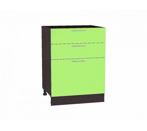 Шкаф нижний с 3-мя ящиками Валерия-М, цвет: Салатовый глянец