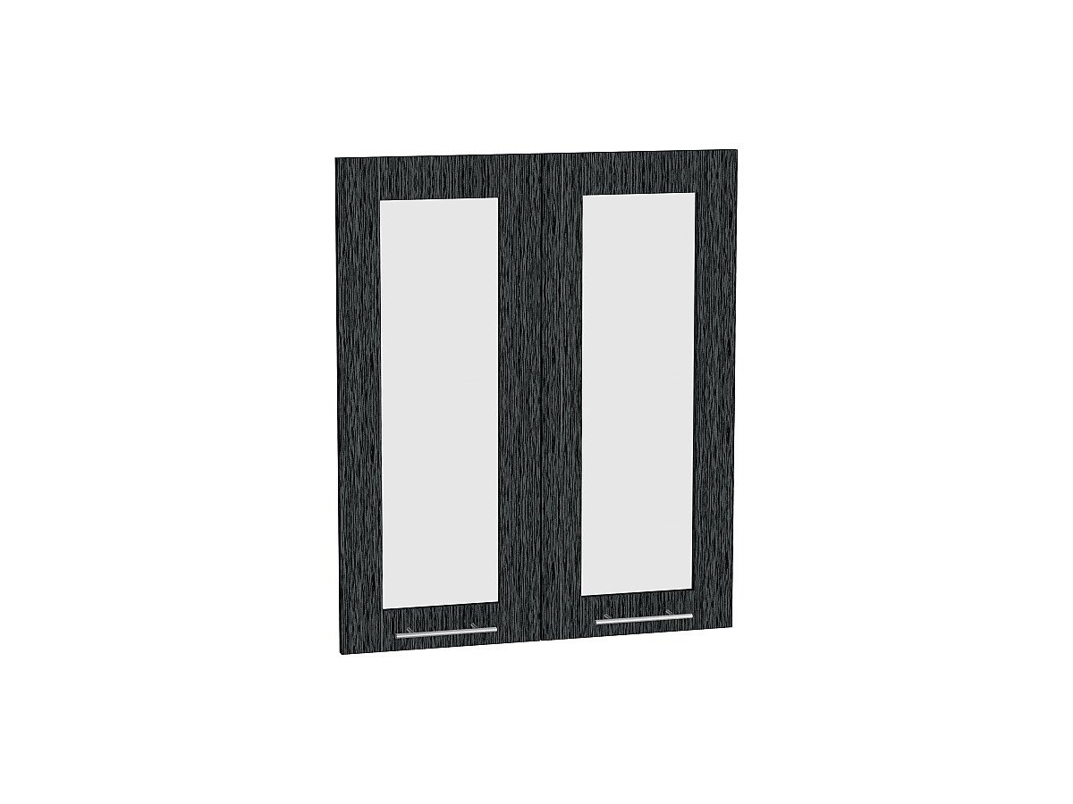 Комплект фасадов Валерия-М со стеклом для каркаса Ф-45 В600, цвет: Черный металлик дождь Комплект фасадов Валерия-М со стеклом для каркаса Ф-45 В600, цвет: Черный металлик дождь