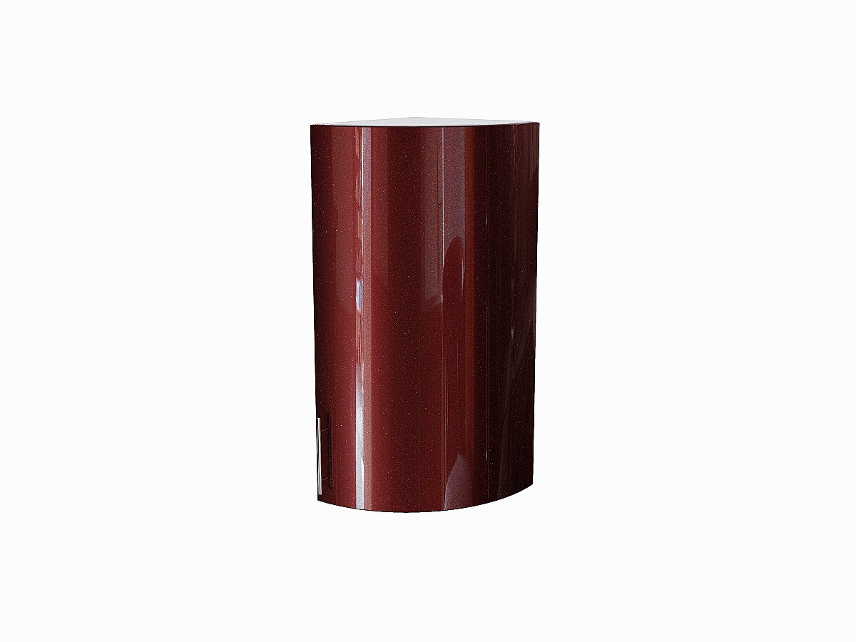 Шкаф верхний торцевой радиусный Валерия-М, цвет: Гранатовый металлик Шкаф верхний торцевой радиусный Валерия-М, цвет: Гранатовый металлик