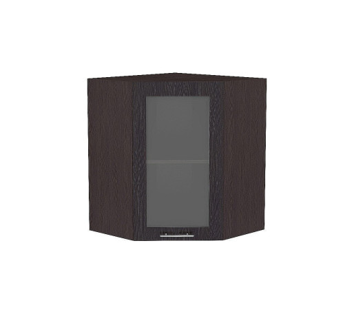 Шкаф верхний угловой остекленный Валерия-М, цвет: Венге