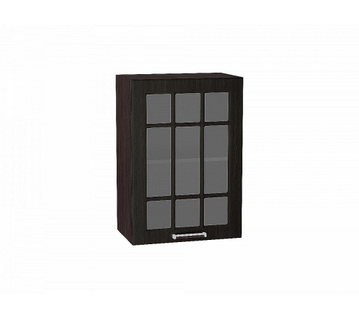 Шкаф верхний с 1-ой остекленной дверцей Прага, цвет: Венге Премиум