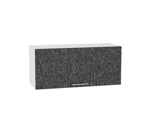 Шкаф верхний горизонтальный глубокий Валерия-М, цвет: Черный металлик дождь