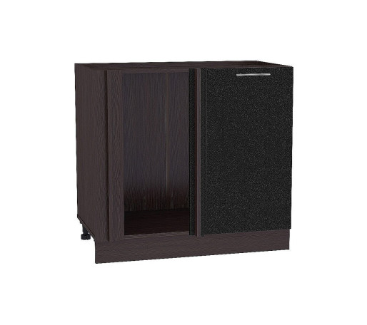 Шкаф нижний угловой Валерия-М, цвет: Черный металлик