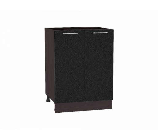 Шкаф нижний с 2-мя дверцами Валерия-М, цвет: Черный металлик