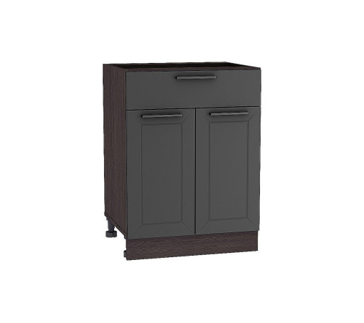 Шкаф нижний с 2-мя дверцами и ящиком Глетчер, цвет: Маренго Силк