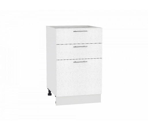 Шкаф нижний с 3-мя ящиками Валерия-М, цвет: Белый металлик