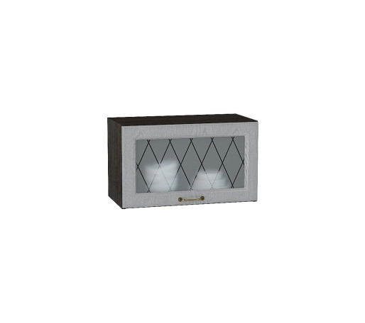 Шкаф верхний горизонтальный остекленный Ницца, цвет: Дуб серый