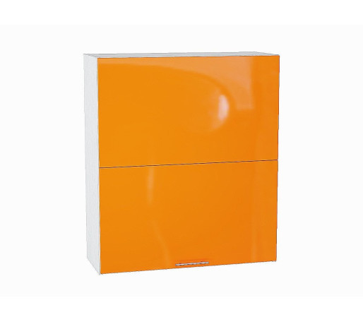 Шкаф верхний горизонтальный с подъемным механизмом Валерия-М, цвет: Оранжевый глянец