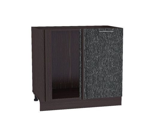 Шкаф нижний угловой Валерия-М, цвет: Черный металлик дождь