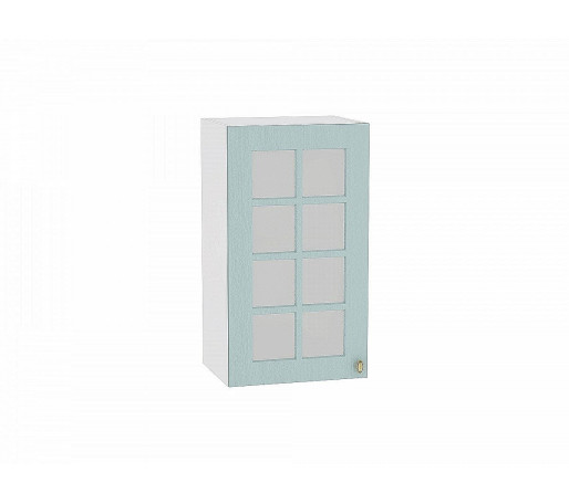 Шкаф верхний с 1-ой остекленной дверцей Прованс, цвет: Голубой