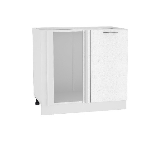 Шкаф нижний угловой Валерия-М, цвет: Белый металлик