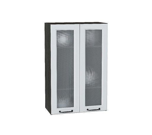 Шкаф верхний с 2-мя остекленными дверцами Ницца, цвет: Blanco