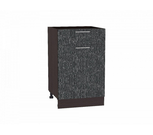 Шкаф нижний с 1-ой дверцей и ящиком Валерия-М, цвет: Черный металлик дождь