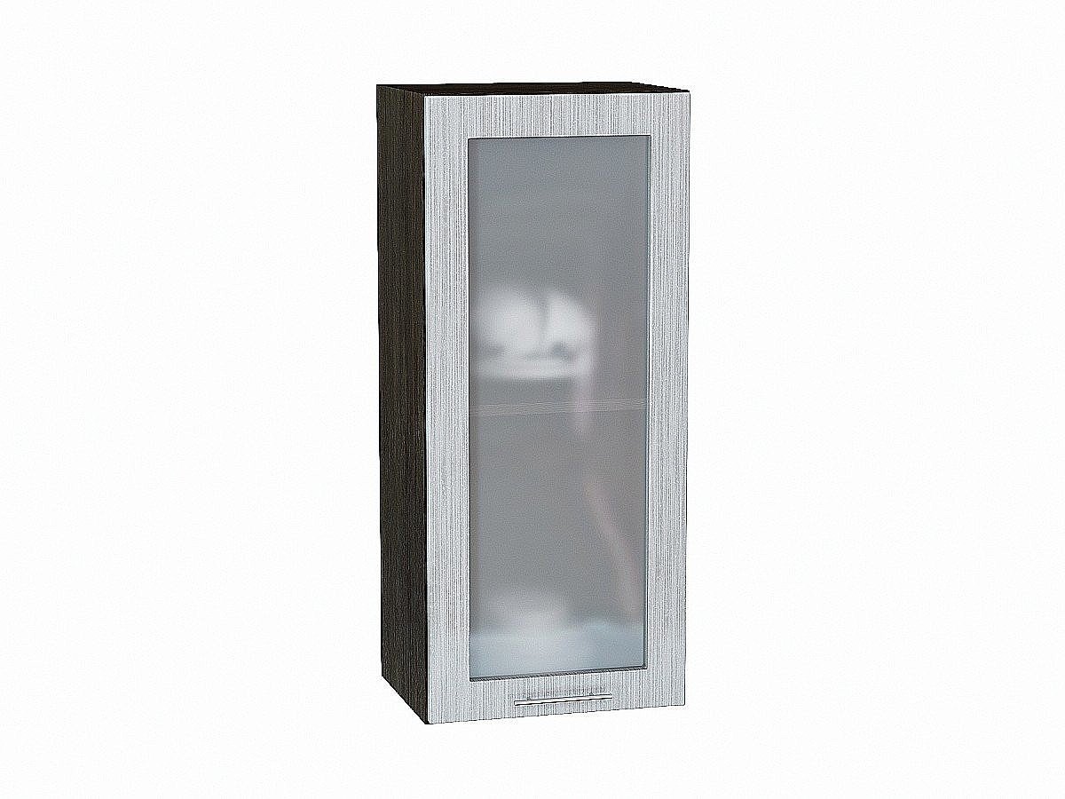Шкаф верхний с 1-ой остекленной дверцей Валерия-М, цвет: Серый металлик дождь светлый Шкаф верхний с 1-ой остекленной дверцей Валерия-М, цвет: Серый металлик дождь светлый