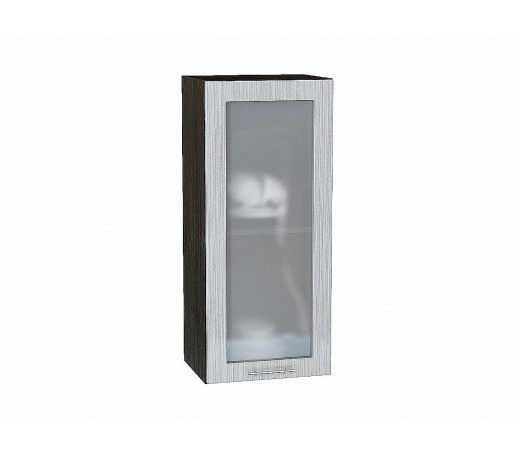 Шкаф верхний с 1-ой остекленной дверцей Валерия-М, цвет: Серый металлик дождь светлый