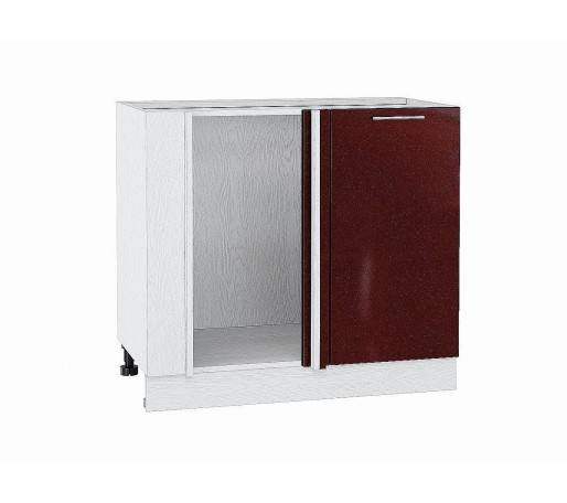 Шкаф нижний угловой Валерия-М, цвет: Гранатовый металлик