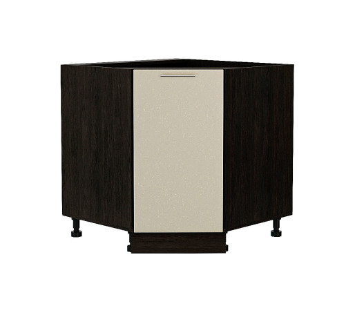 Шкаф нижний угловой (трапеция) Валерия-М, цвет: Бежевый металлик