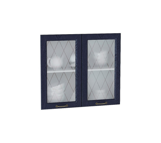 Комплект фасадов Ницца со стеклом для каркаса Ф-55 В800, цвет: Дуб синий