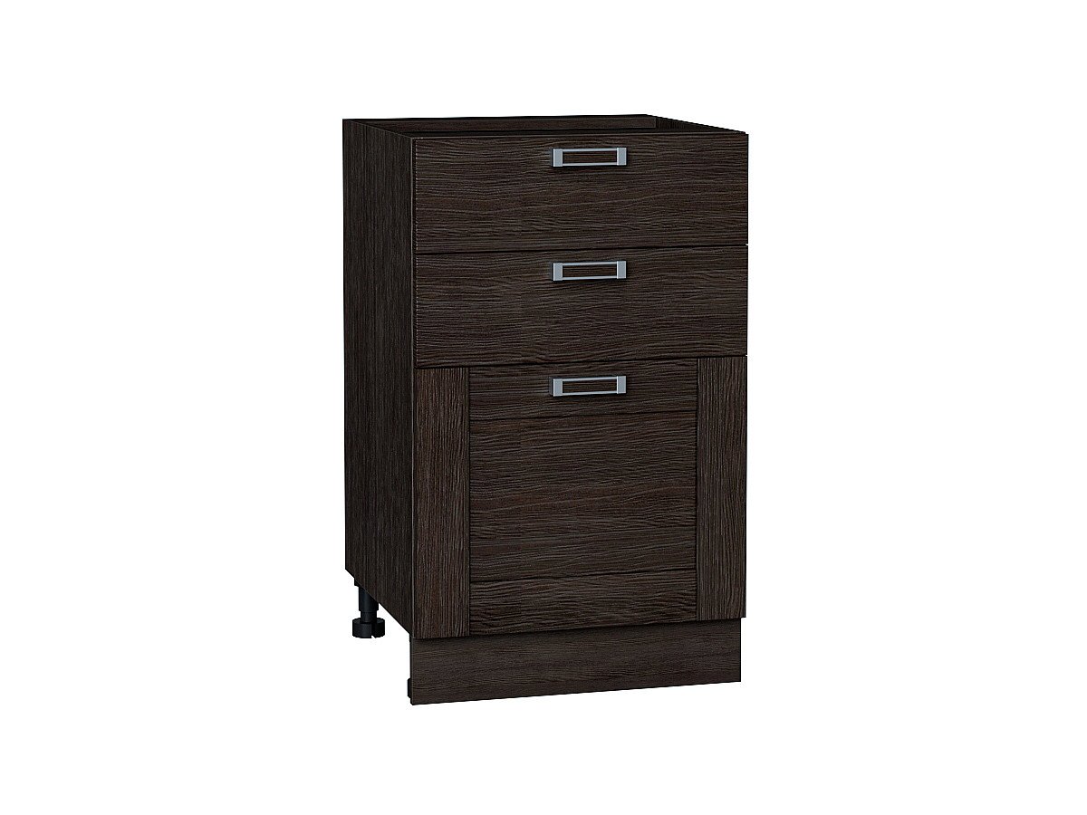 Шкаф нижний с 3-мя ящиками Лофт, цвет: Wenge Veralinga Шкаф нижний с 3-мя ящиками Лофт, цвет: Wenge Veralinga