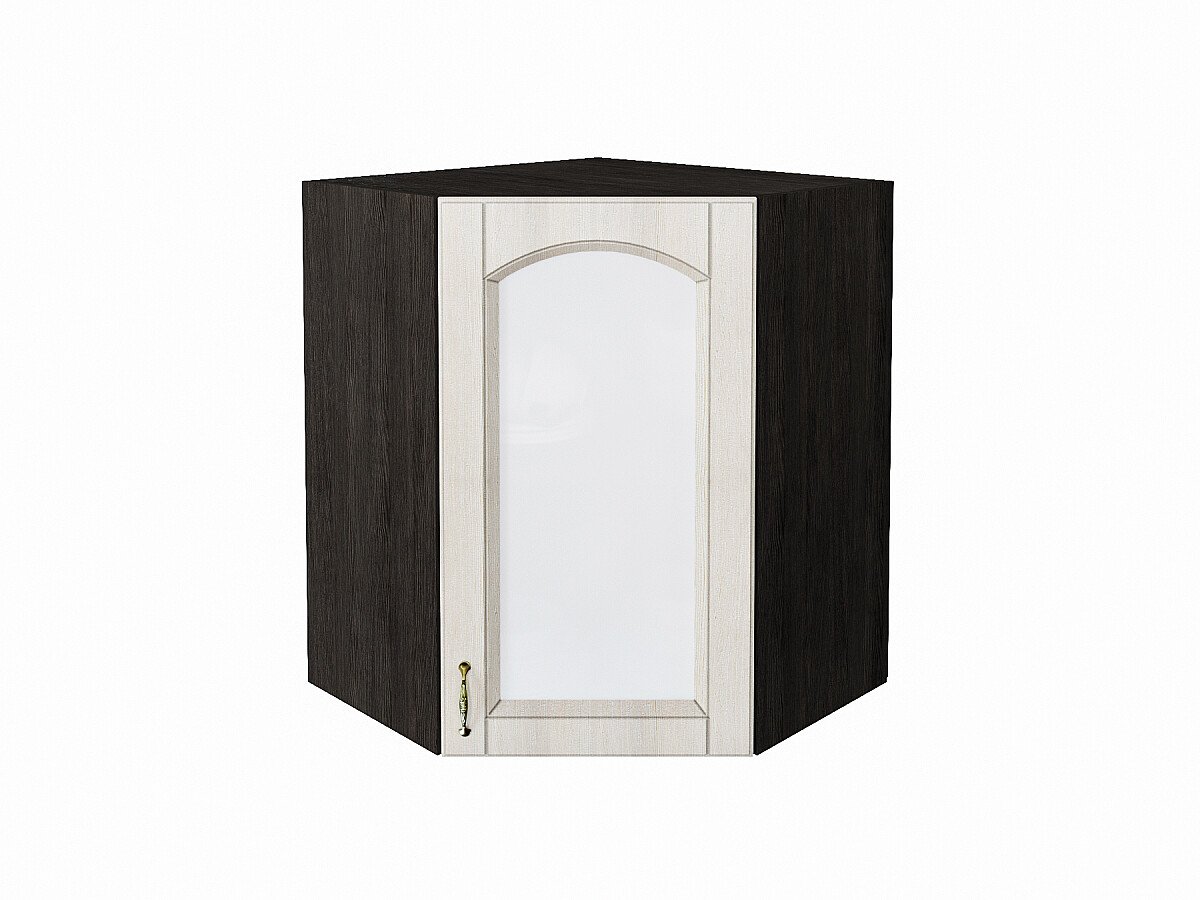 Шкаф верхний угловой остекленный Верона R, цвет: Ясень золото Шкаф верхний угловой остекленный Верона R, цвет: Ясень золото