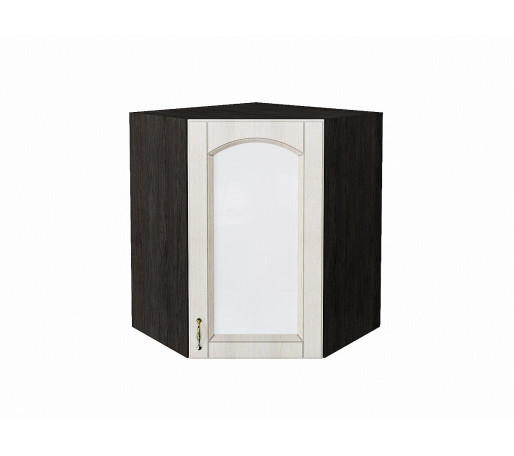 Шкаф верхний угловой остекленный Верона R, цвет: Ясень золото