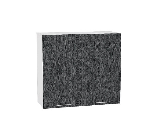 Шкаф верхний с 2-мя дверцами Валерия-М, цвет: Черный металлик дождь