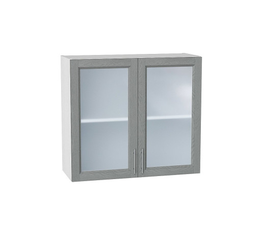 Шкаф верхний с 2-мя остекленными дверцами Сканди, цвет: Grey Softwood