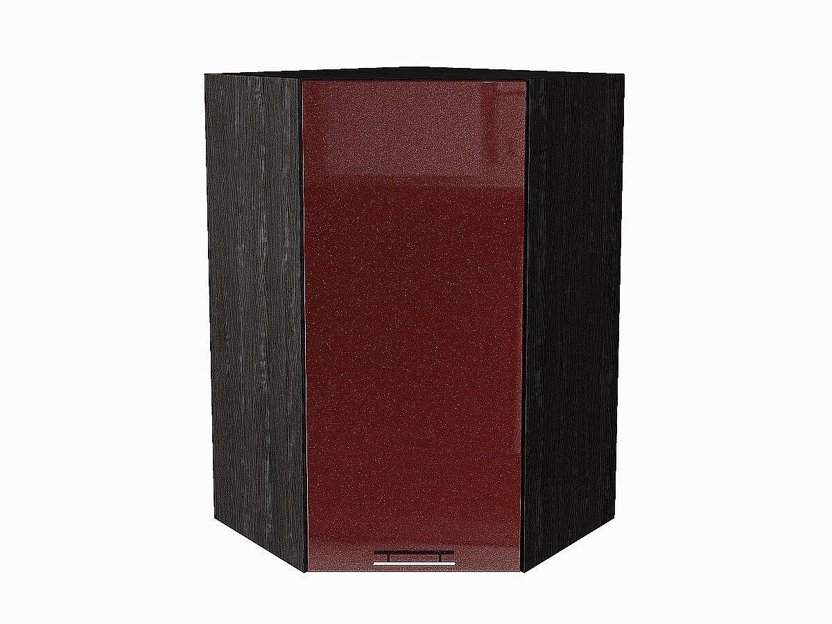 Шкаф верхний угловой Валерия-М, цвет: Гранатовый металлик Шкаф верхний угловой Валерия-М, цвет: Гранатовый металлик