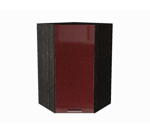 Шкаф верхний угловой Валерия-М, цвет: Гранатовый металлик