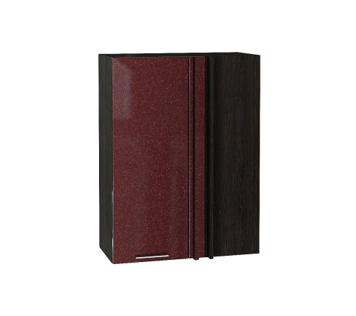 Шкаф верхний прямой угловой Валерия-М, цвет: Гранатовый металлик