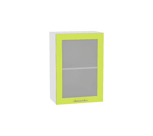 Шкаф верхний с 1-ой остекленной дверцей Валерия-М, цвет: Лайм глянец