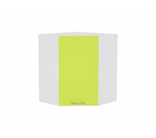 Шкаф верхний угловой Валерия-М, цвет: Лайм глянец