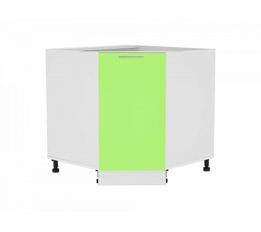 Шкаф нижний угловой (трапеция) Валерия-М, цвет: Салатовый глянец
