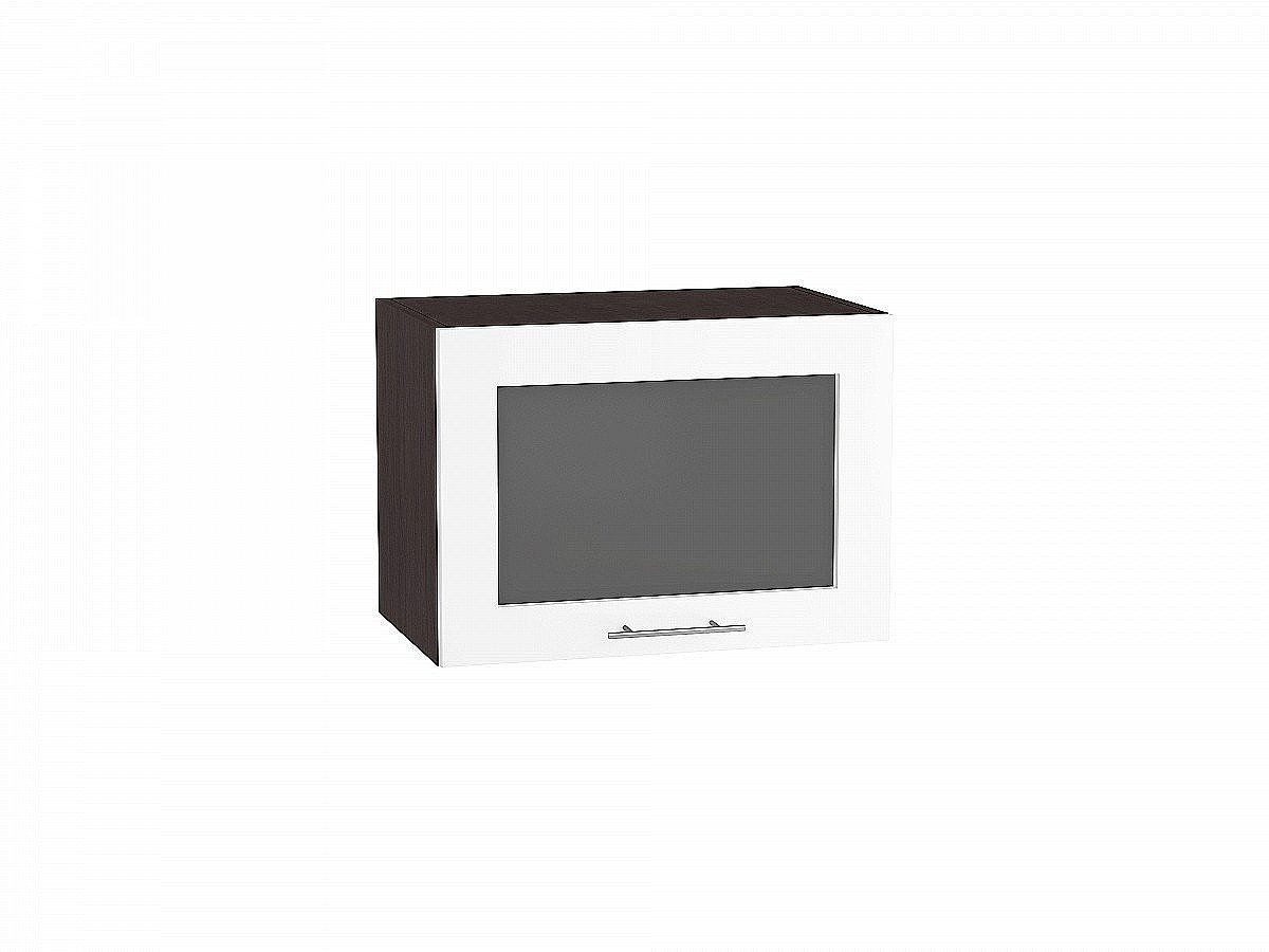 Шкаф верхний горизонтальный остекленный Валерия-М, цвет: Белый глянец Шкаф верхний горизонтальный остекленный Валерия-М, цвет: Белый глянец
