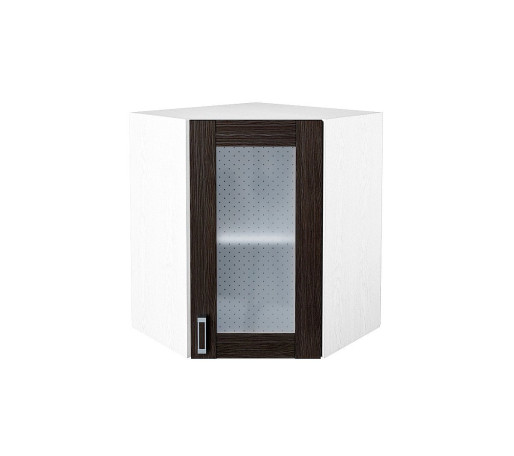 Шкаф верхний угловой остекленный Лофт, цвет: Wenge Veralinga