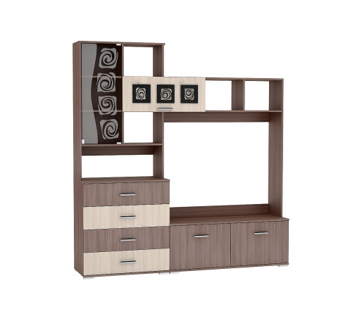 Тумба центральная Рошель ТБ-800М, цвет: Ясень шимо светлый/темный