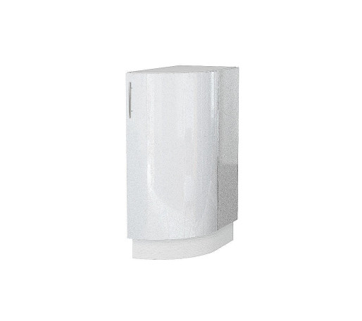 Шкаф нижний торцевой радиусный Валерия-М, цвет: Белый глянец