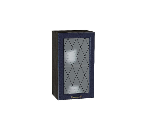 Шкаф верхний с 1-ой остекленной дверцей Ницца, цвет: Дуб синий