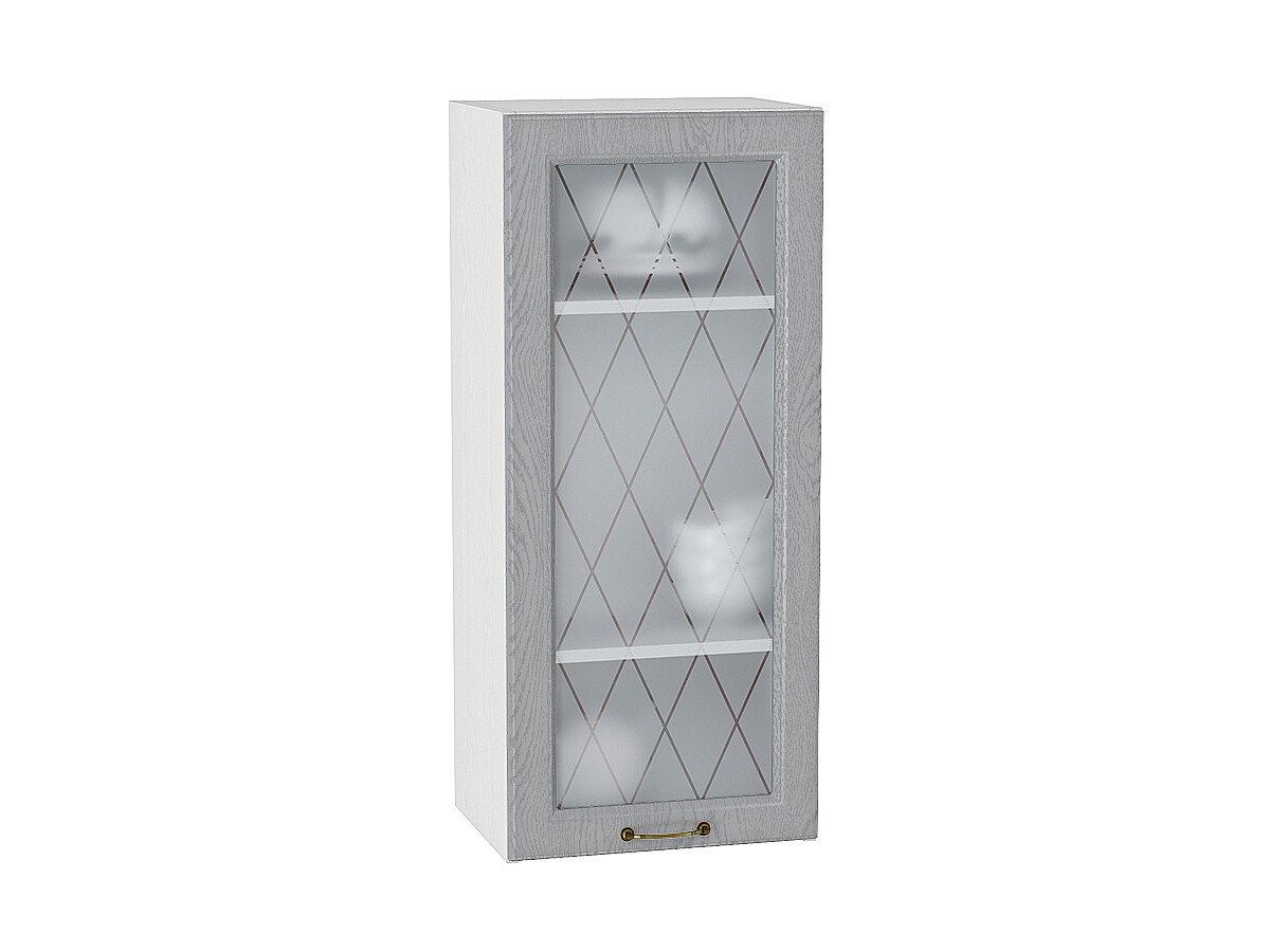 Шкаф верхний с 1-ой остекленной дверцей Ницца, цвет: Дуб серый Шкаф верхний с 1-ой остекленной дверцей Ницца, цвет: Дуб серый