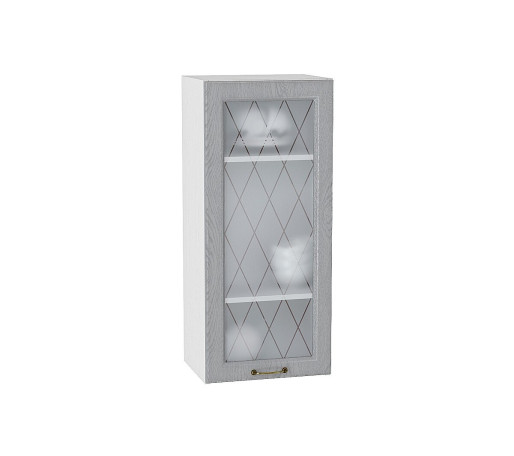 Шкаф верхний с 1-ой остекленной дверцей Ницца, цвет: Дуб серый