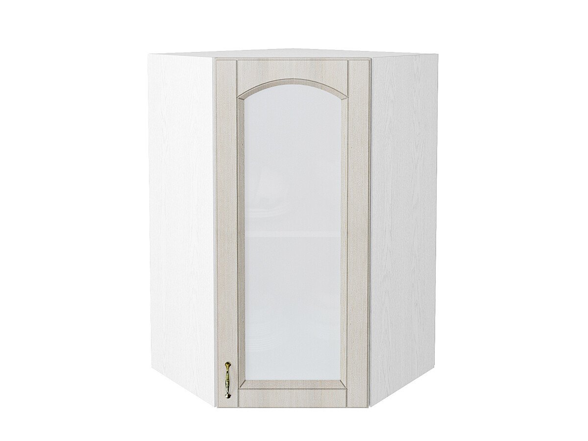 Шкаф верхний угловой остекленный Верона R, цвет: Ясень золото Шкаф верхний угловой остекленный Верона R, цвет: Ясень золото