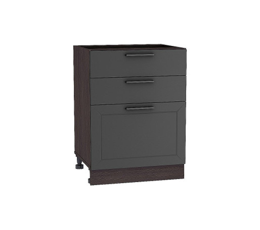 Шкаф нижний с 3-мя ящиками Глетчер, цвет: Маренго Силк