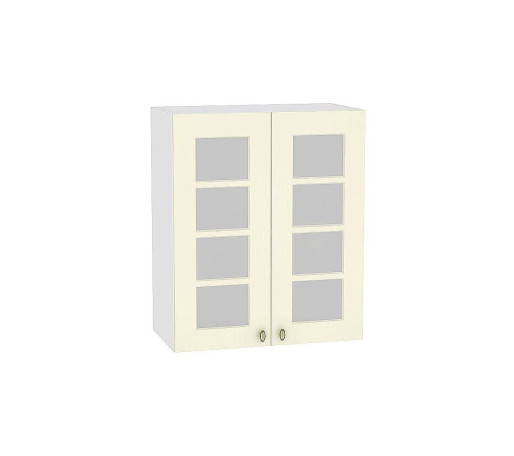 Шкаф верхний с 2-мя остекленными дверцами Прованс, цвет: Ваниль