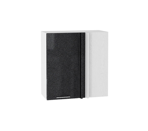 Шкаф верхний прямой угловой Валерия-М, цвет: Черный металлик